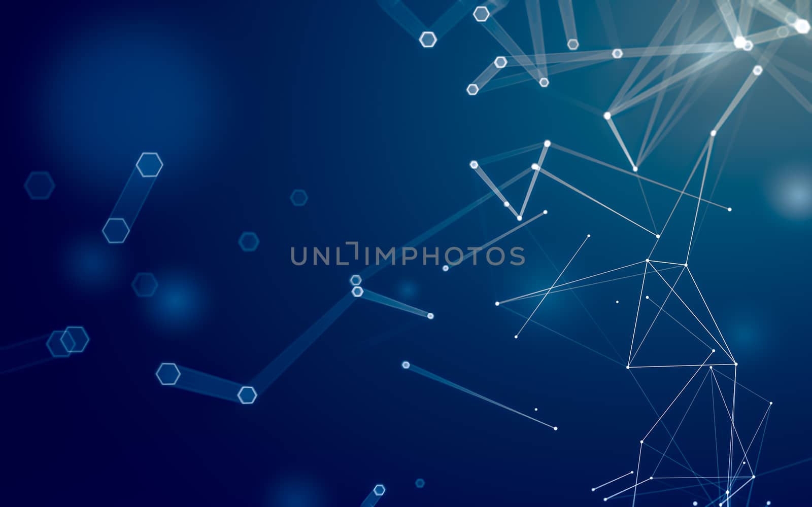 Abstract polygonal space low poly dark background with connecting dots and lines. Connection structure. 3d rendering