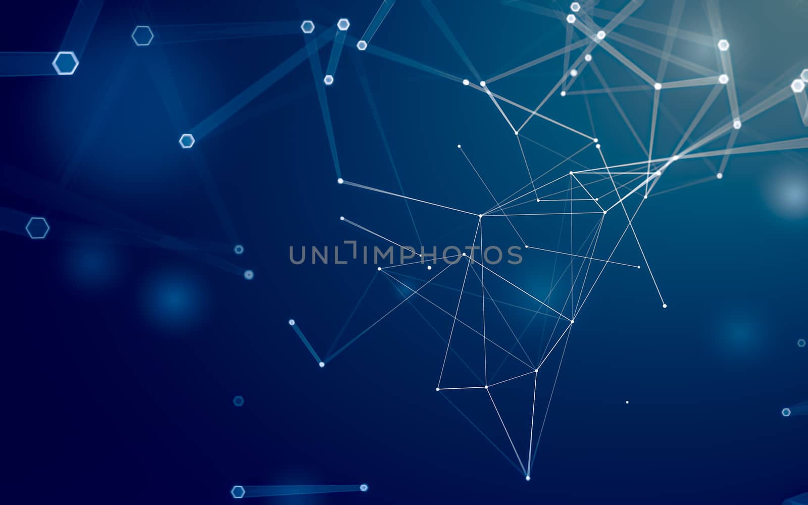 Abstract polygonal space low poly dark background with connecting dots and lines. Connection structure. 3d rendering