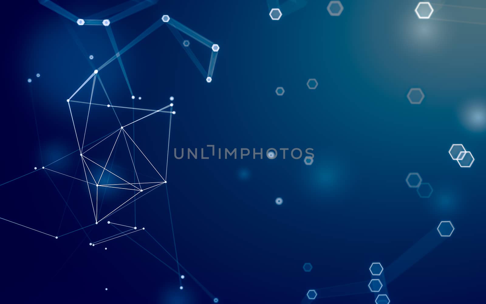 Abstract polygonal space low poly dark background with connecting dots and lines. Connection structure. 3d rendering