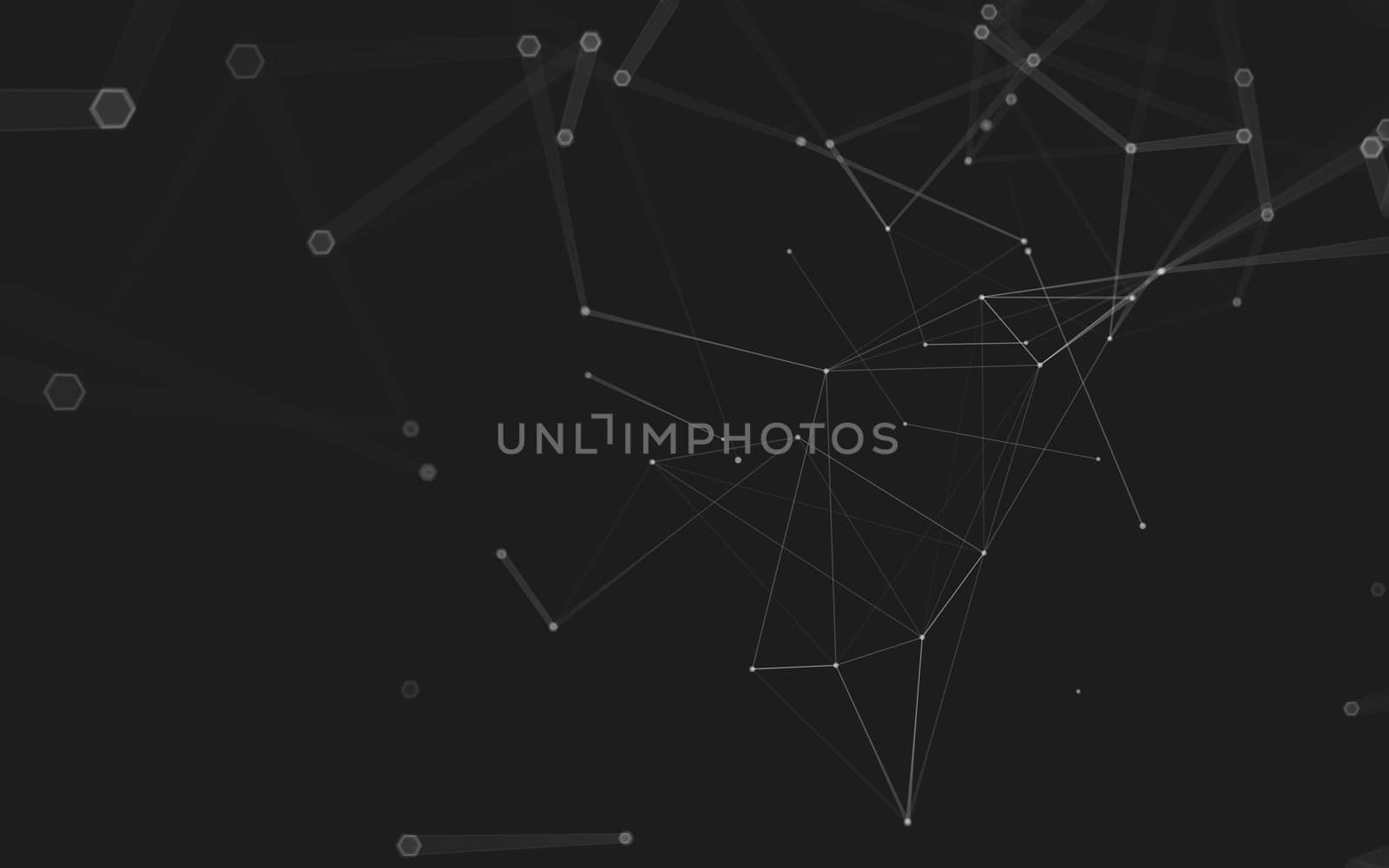 Abstract polygonal space low poly dark background with connecting dots and lines. Connection structure. 3d rendering