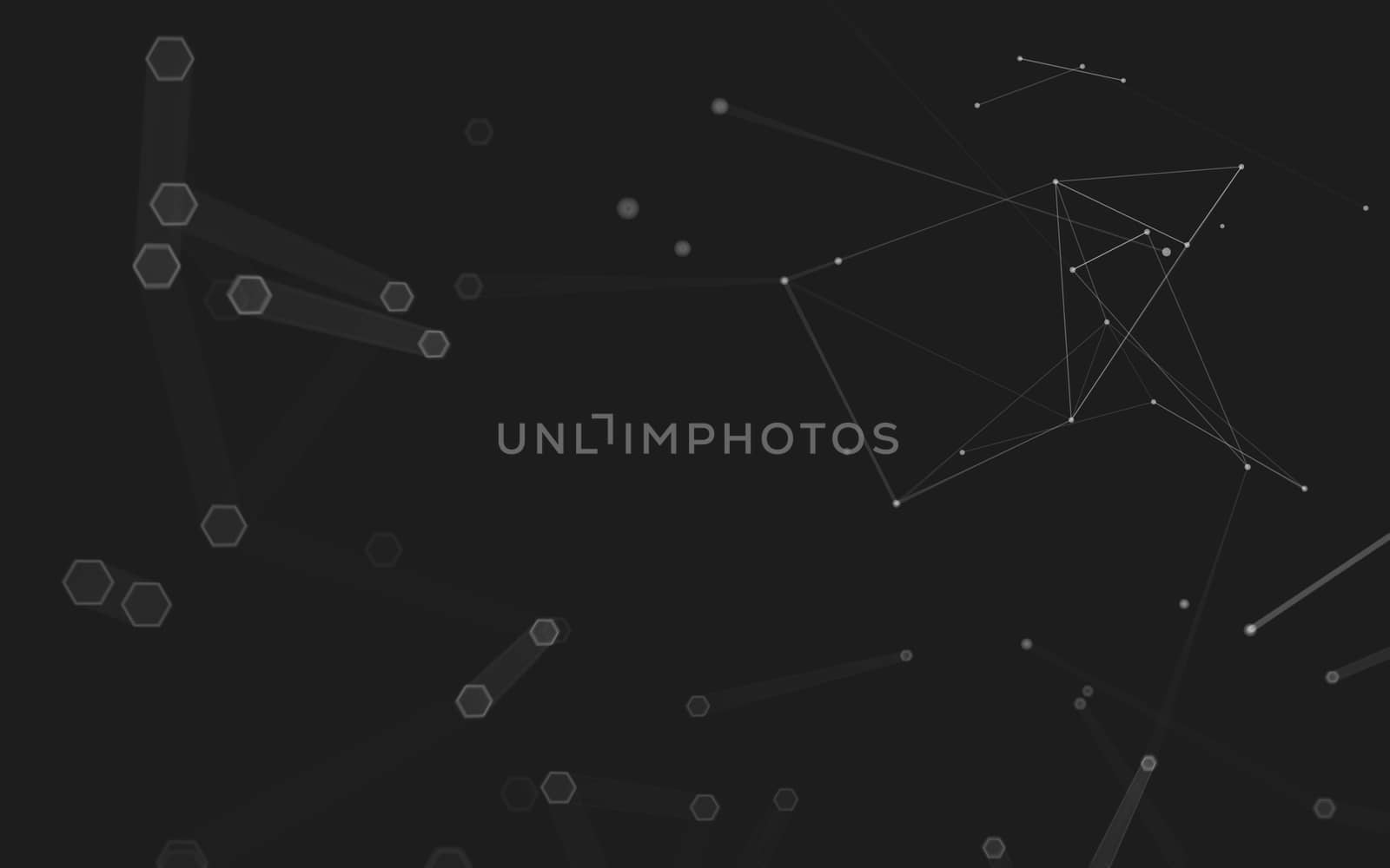 Abstract polygonal space low poly dark background with connecting dots and lines. Connection structure. 3d rendering