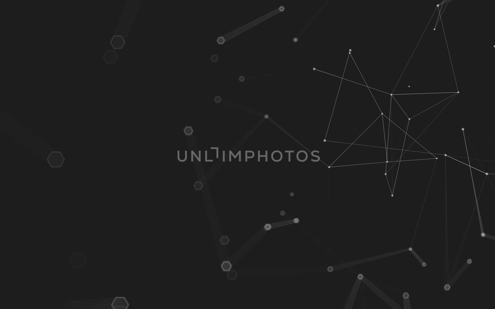 Abstract polygonal space low poly dark background with connecting dots and lines. Connection structure. 3d rendering