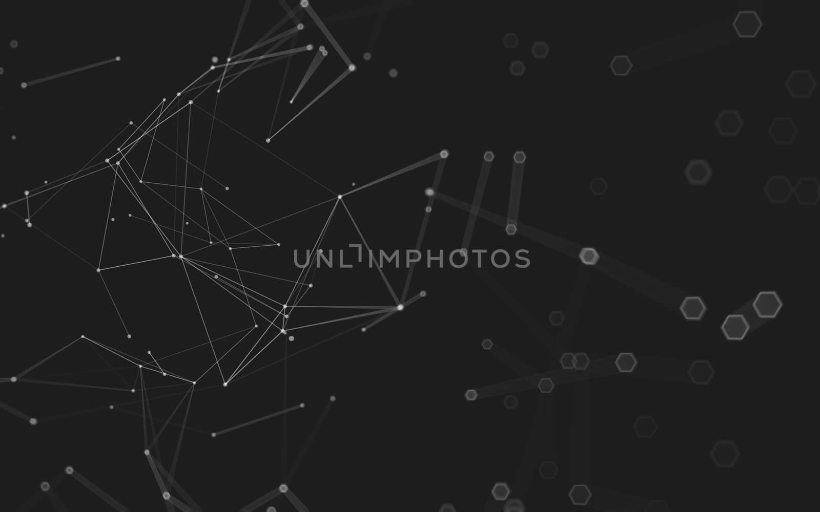 Abstract polygonal space low poly dark background, 3d rendering by teerawit