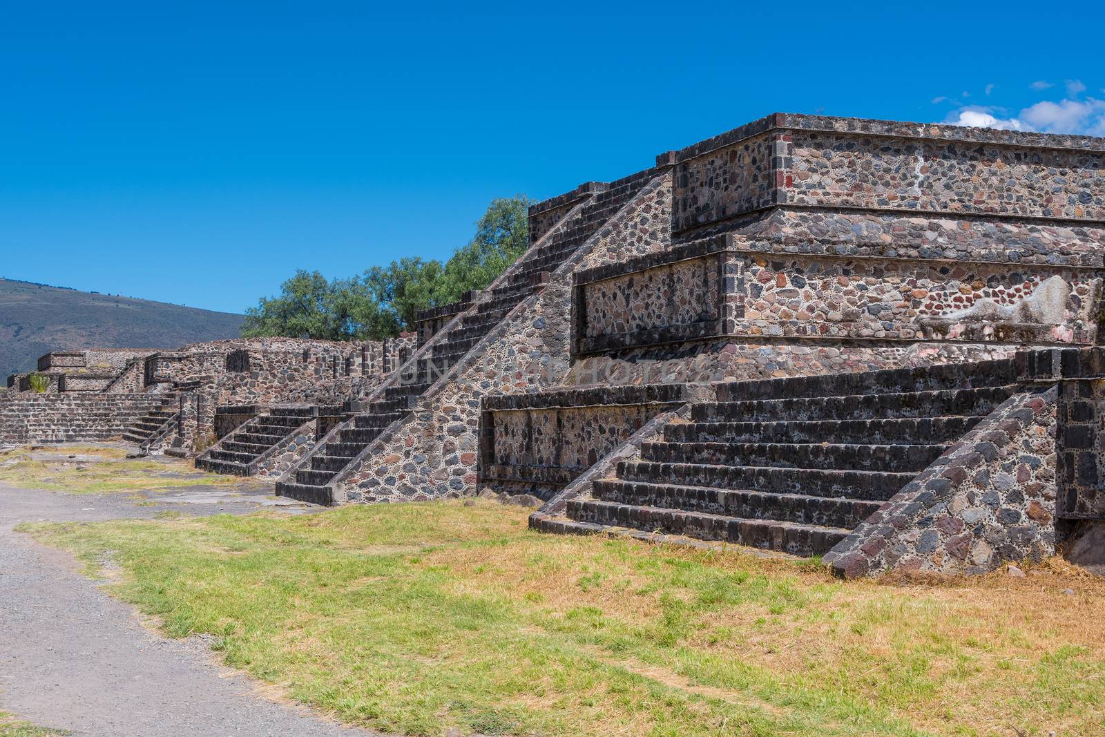 Small Pyramids at the Avenue of the Dead, in Teotihuacan, Mexico.