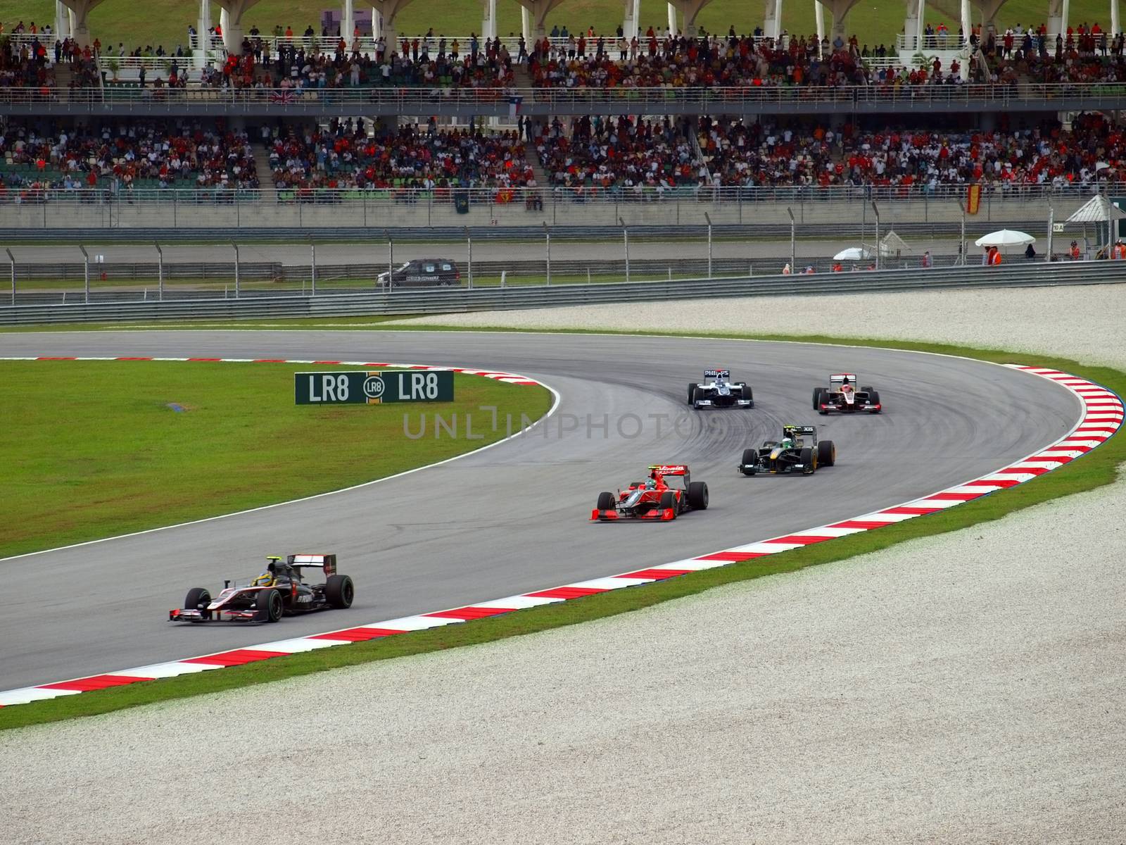 Sepang, Malasia - April 4, 2010 : Malaysian Grand Prix at Sepang F1 first circuit April 4, 2010 in Sepang, Malasia