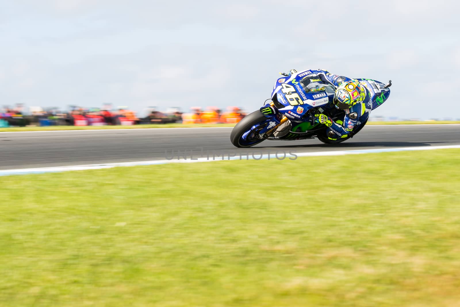 MELBOURNE, AUSTRALIA – OCTOBER 23: Valentino Rossi (ITA) riding the #46 Movistar Yamaha MotoGP's Yamaha during the 2016 Michelin Australian Motorcycle Grand Prix  at 2106 Michelin Australian Motorcycle Grand Prix , Australia on October 23 2016. Photo: Dave Hewison