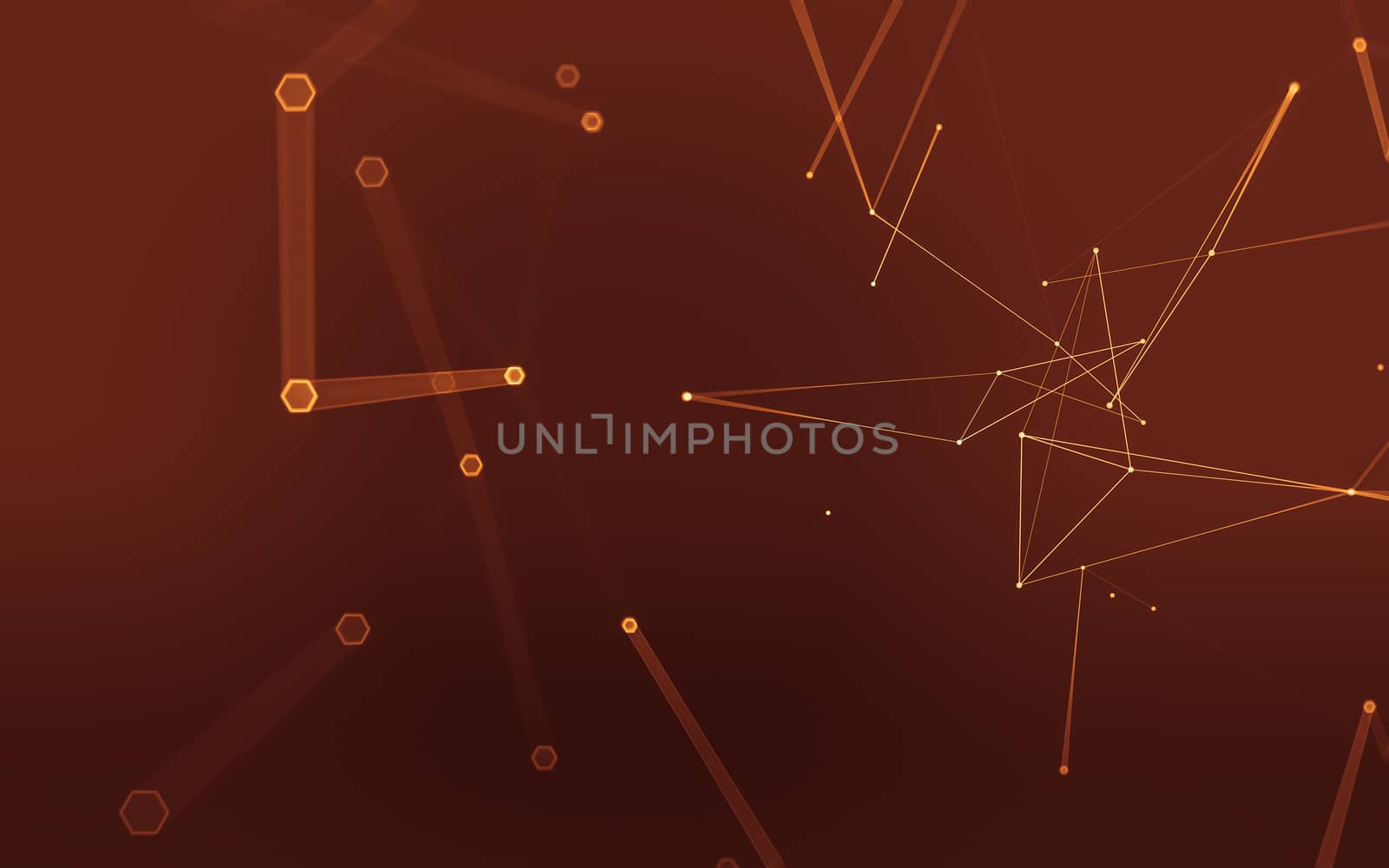 Abstract polygonal space low poly dark background with connecting dots and lines. Connection structure. 3d rendering