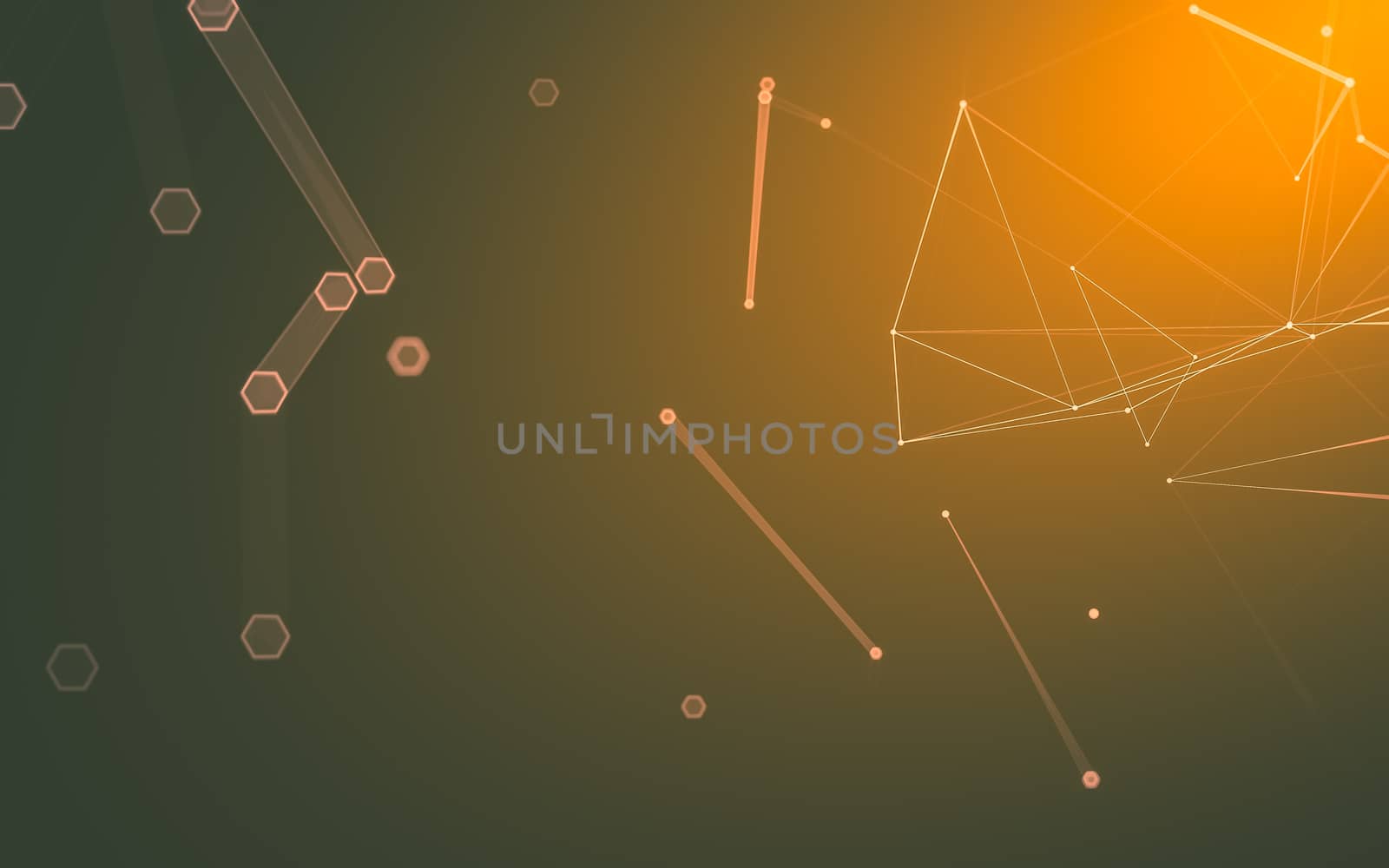 Abstract polygonal space low poly dark background with connecting dots and lines. Connection structure. 3d rendering