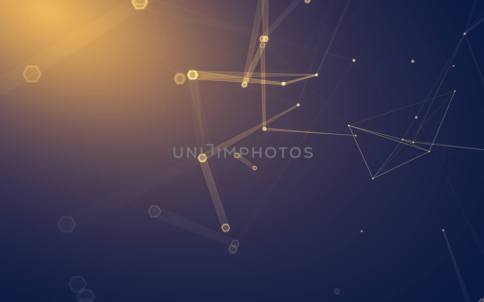 Abstract polygonal space low poly dark background with connecting dots and lines. Connection structure. 3d rendering