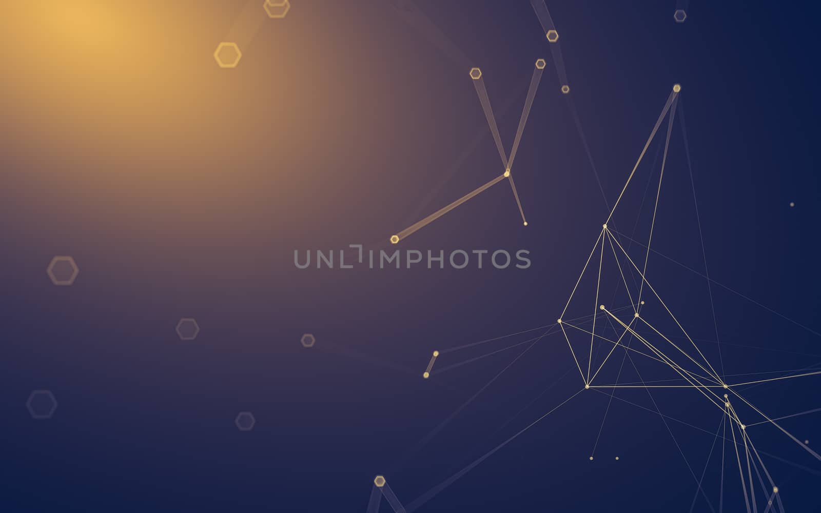 Abstract polygonal space low poly dark background with connecting dots and lines. Connection structure. 3d rendering