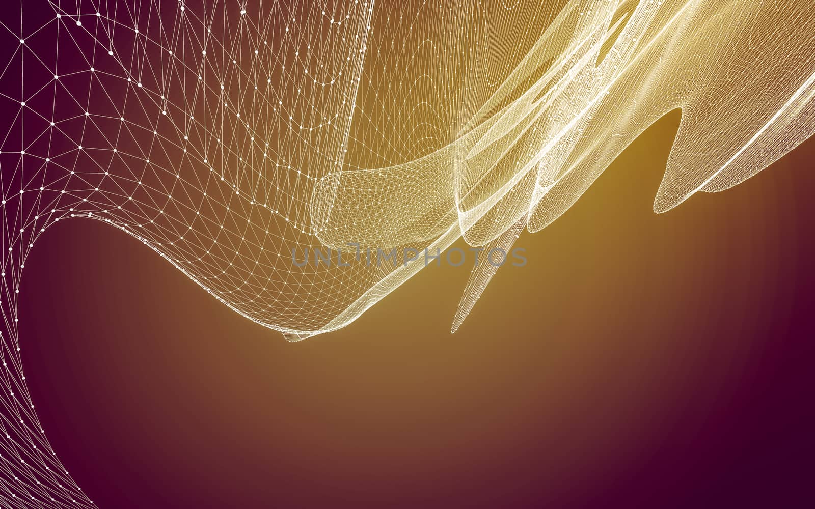 Abstract polygonal space low poly dark background, 3d rendering by teerawit