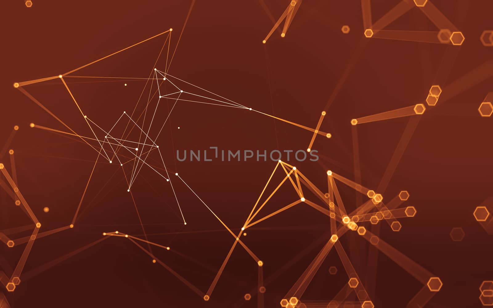 Abstract polygonal space low poly dark background with connecting dots and lines. Connection structure. 3d rendering