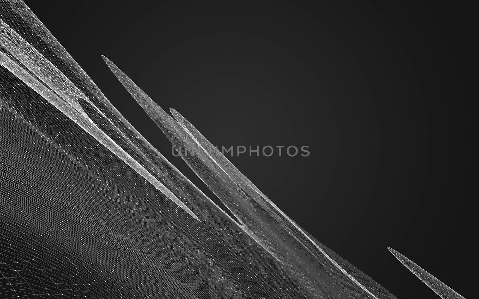 Abstract polygonal space low poly dark background with connecting dots and lines. Connection structure. 3d rendering