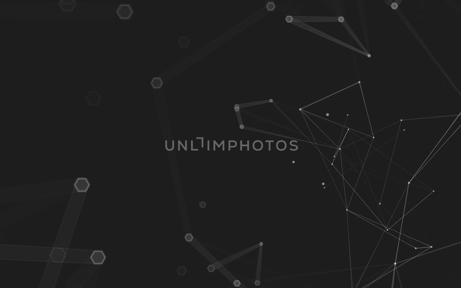 Abstract polygonal space low poly dark background with connecting dots and lines. Connection structure. 3d rendering