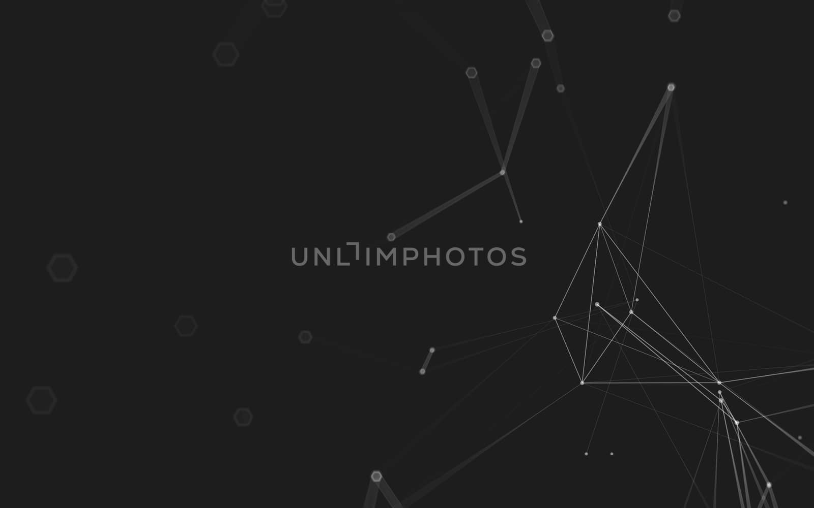 Abstract polygonal space low poly dark background with connecting dots and lines. Connection structure. 3d rendering