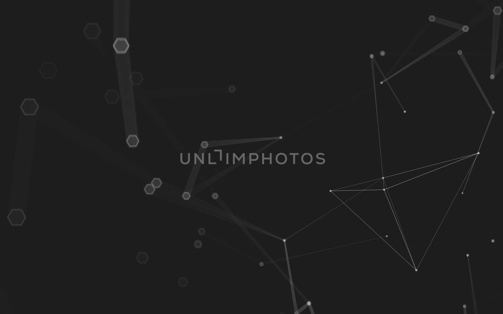 Abstract polygonal space low poly dark background, 3d rendering by teerawit