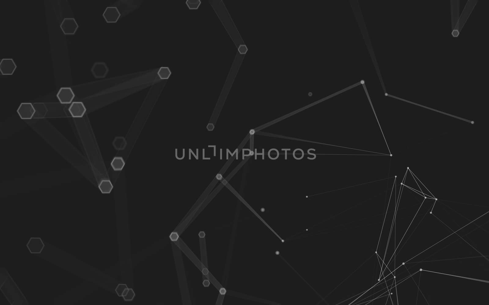 Abstract polygonal space low poly dark background with connecting dots and lines. Connection structure. 3d rendering