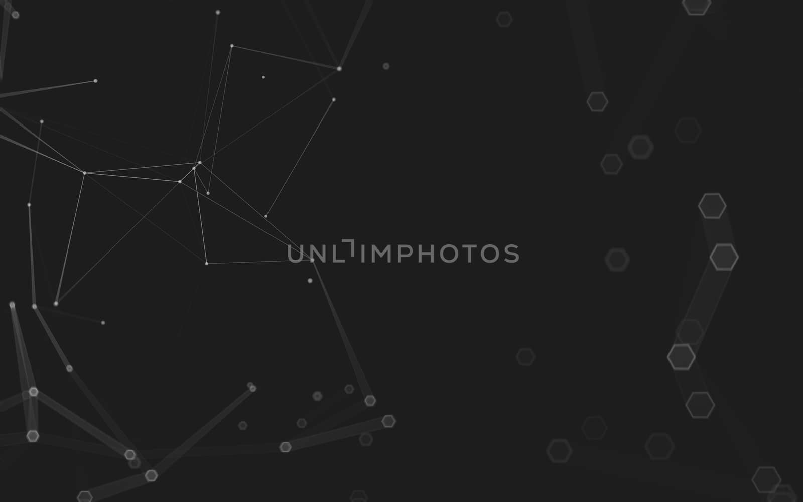 Abstract polygonal space low poly dark background, 3d rendering by teerawit