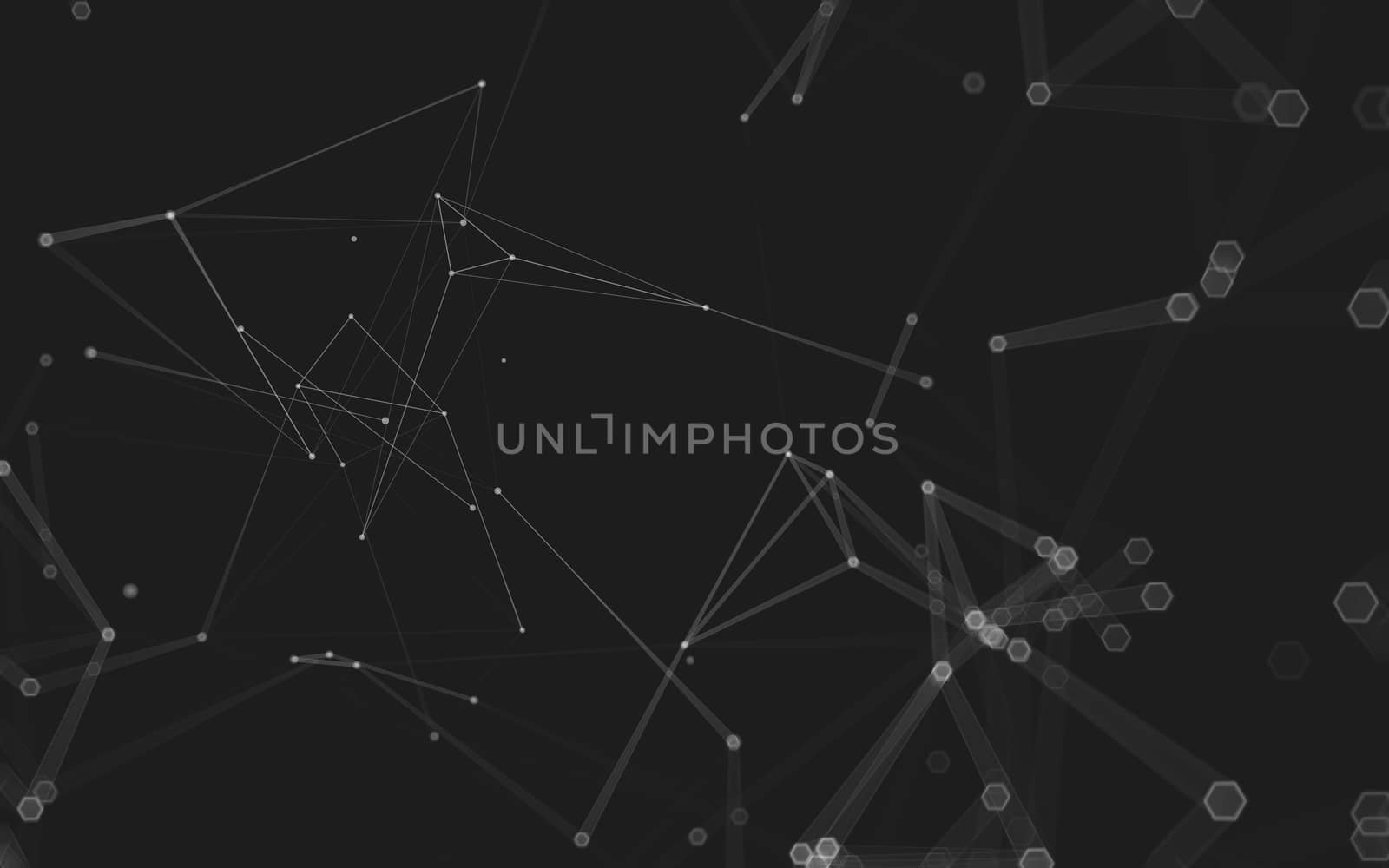 Abstract polygonal space low poly dark background with connecting dots and lines. Connection structure. 3d rendering