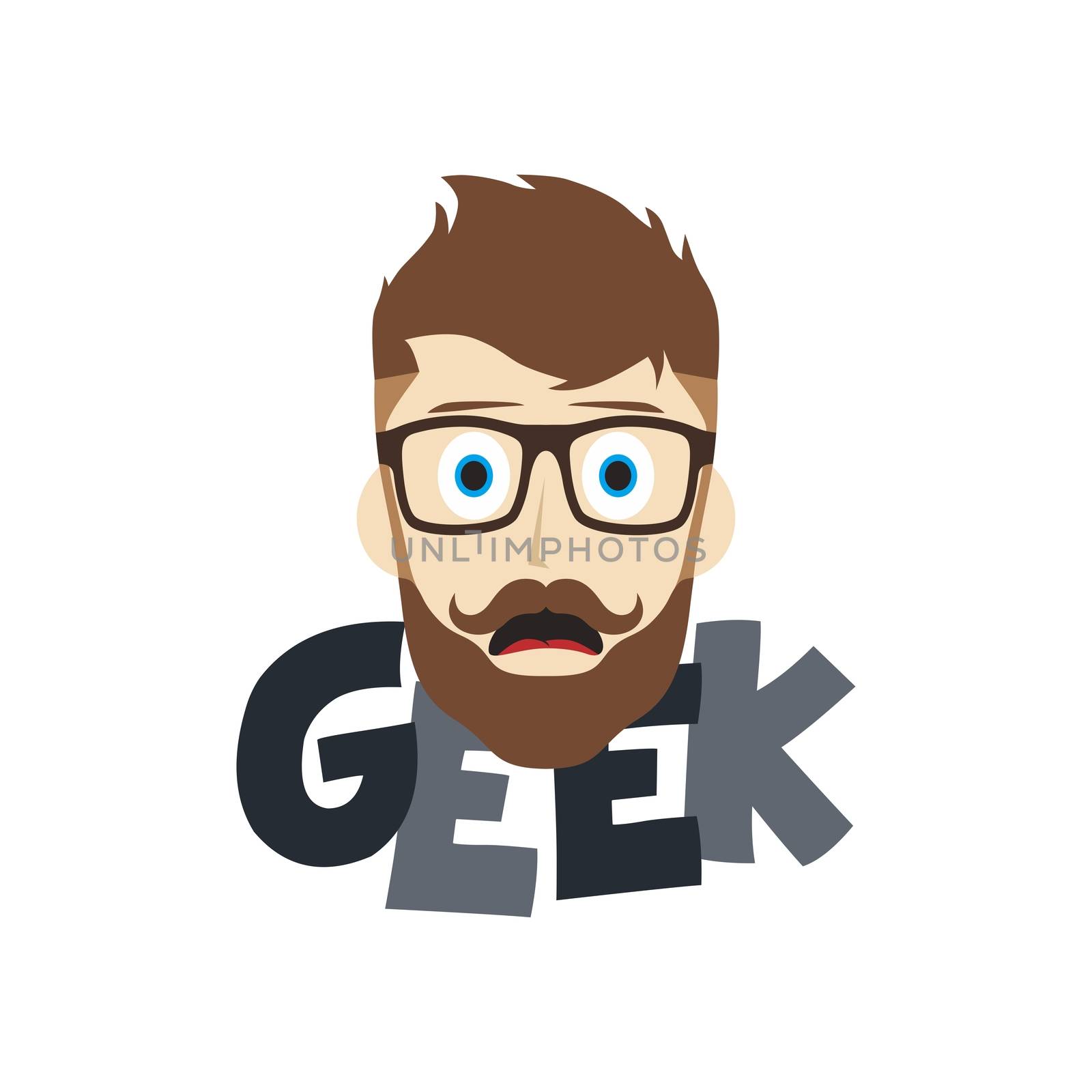 geeky geek nerd guy by vector1st