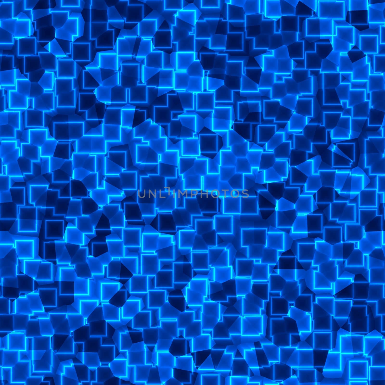 Abstract blue squares glowing background. 