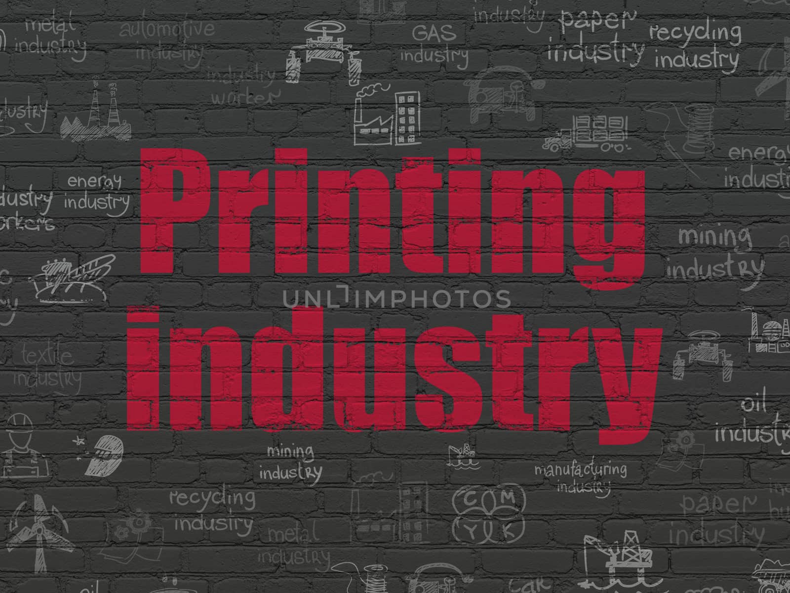 Industry concept: Printing Industry on wall background by maxkabakov