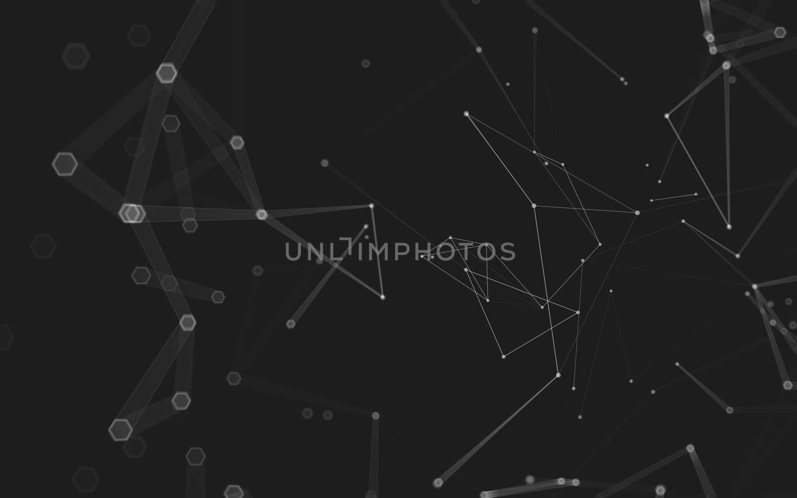 Abstract polygonal space low poly dark background, 3d rendering by teerawit