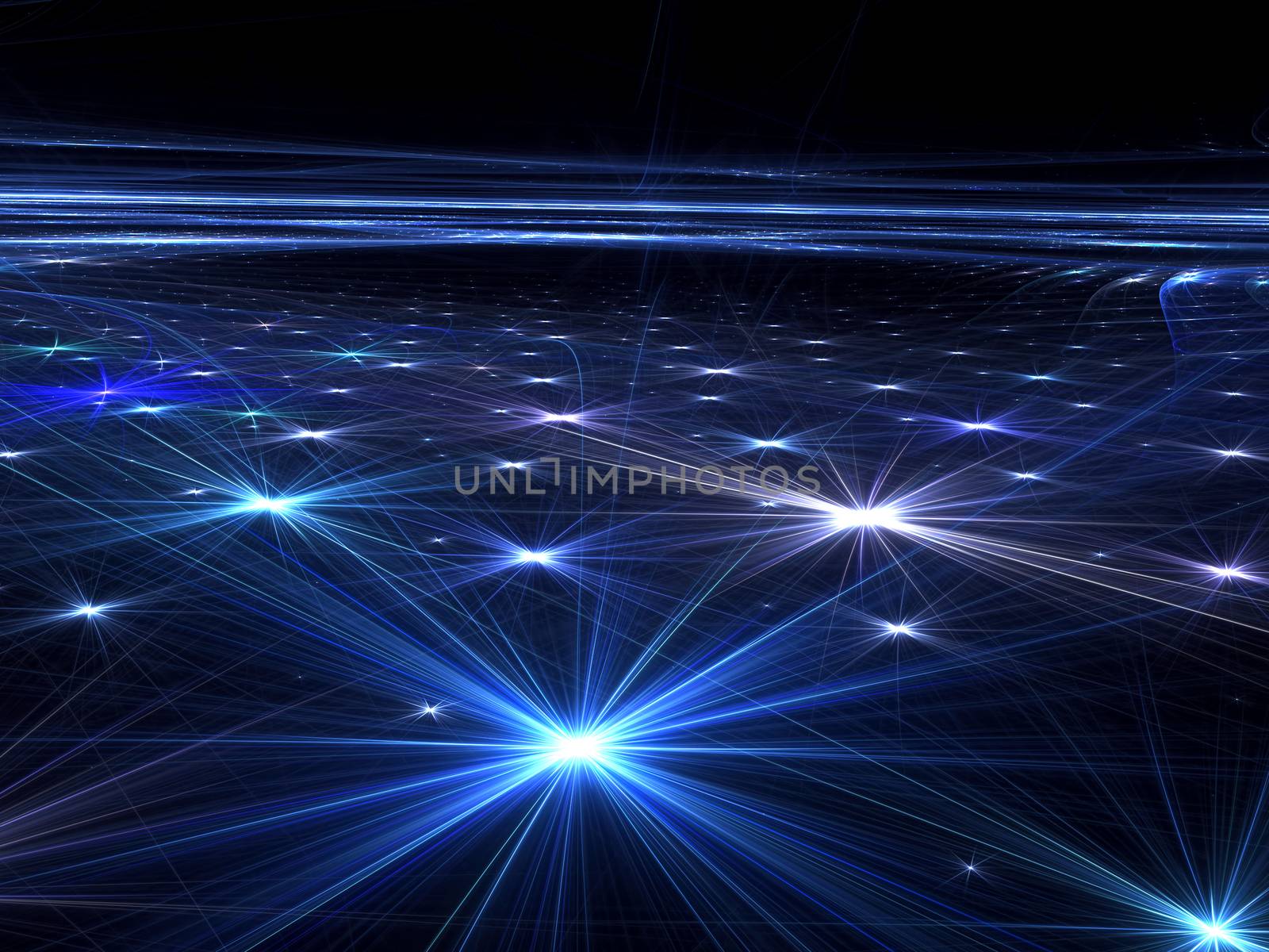 Abstract dark technology background - computer-generated image. Fractal art: he surface of the ground or the floor with bright, chaotic arrangement of stars. For banners, web design, covers