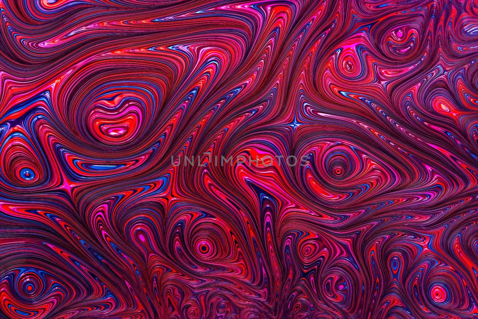 Abstract marble texture - computer-generated image. Fractal geometry - waves and distorted concentric circles. Colourful background for cards, web design, covers.