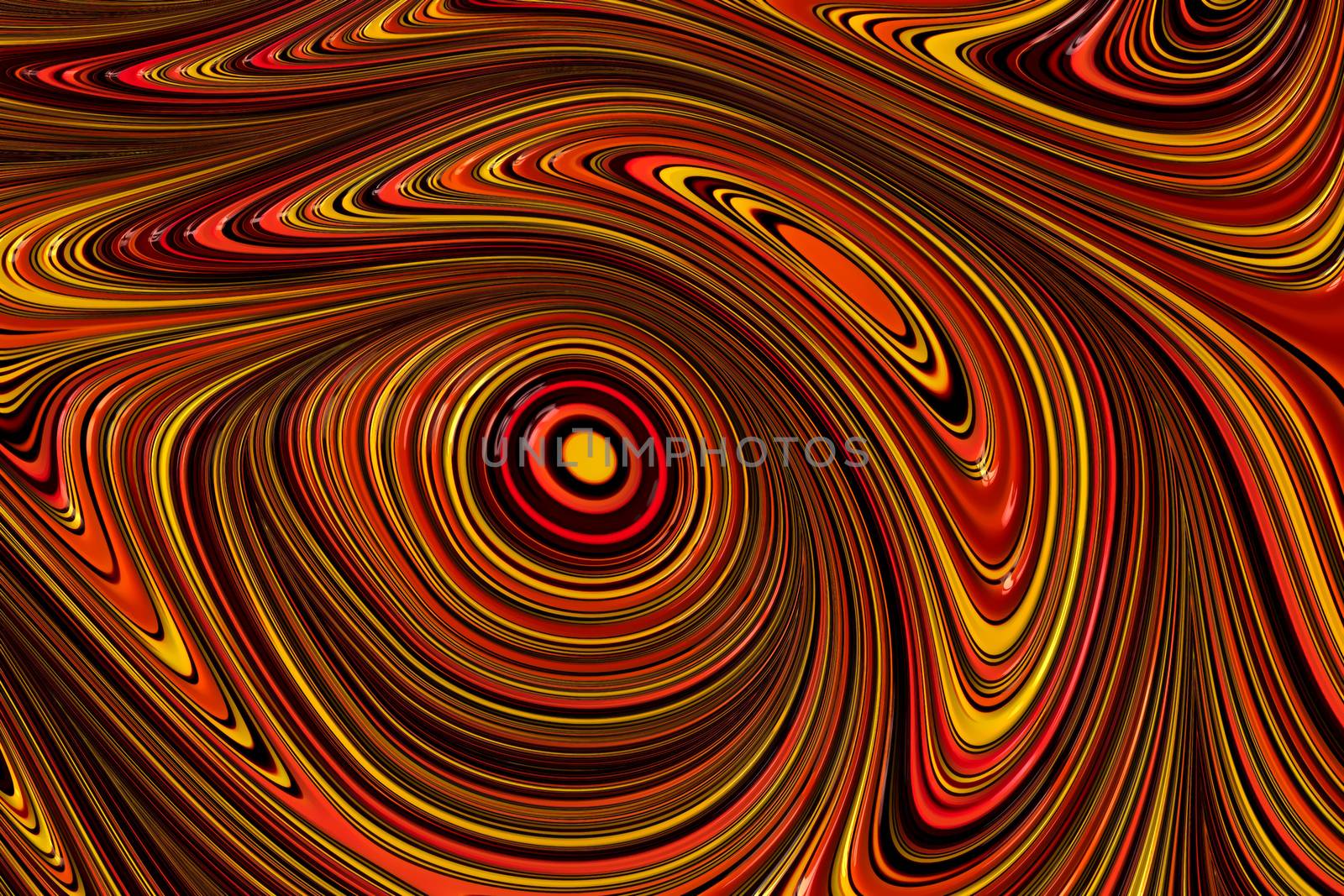 Abstract geometic background - computer-generated image. Fractal geometry: pattern of distorted concentric circles. Digital art for banners, posters, covers.