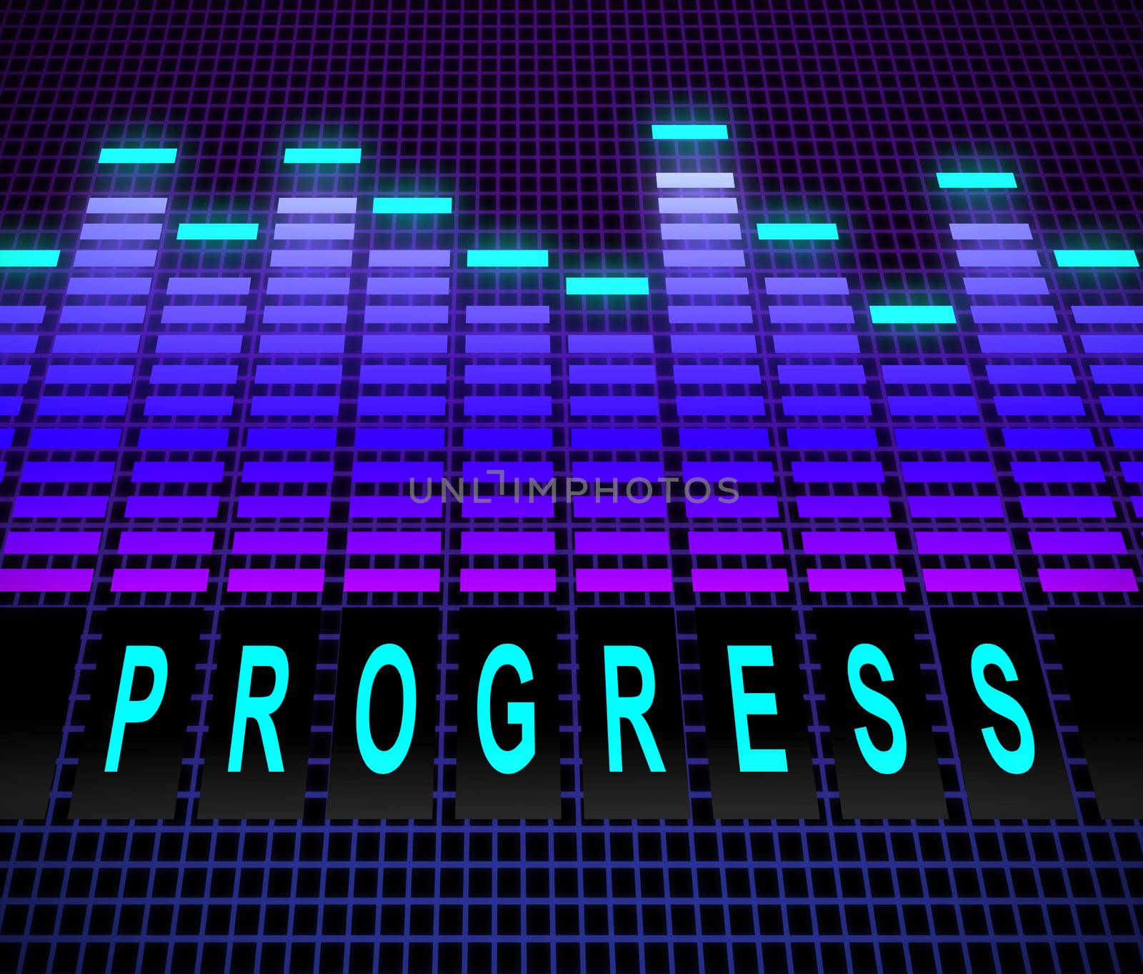 Illustration depicting equalizer levels with a progress concept.