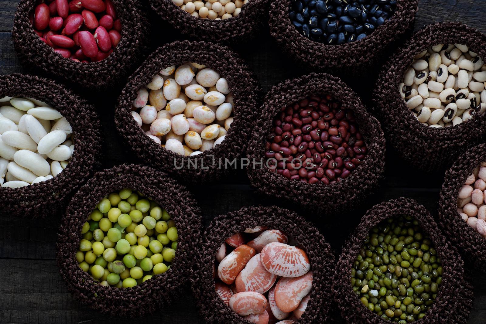 Collection of bean, fiber food make heart health by xuanhuongho