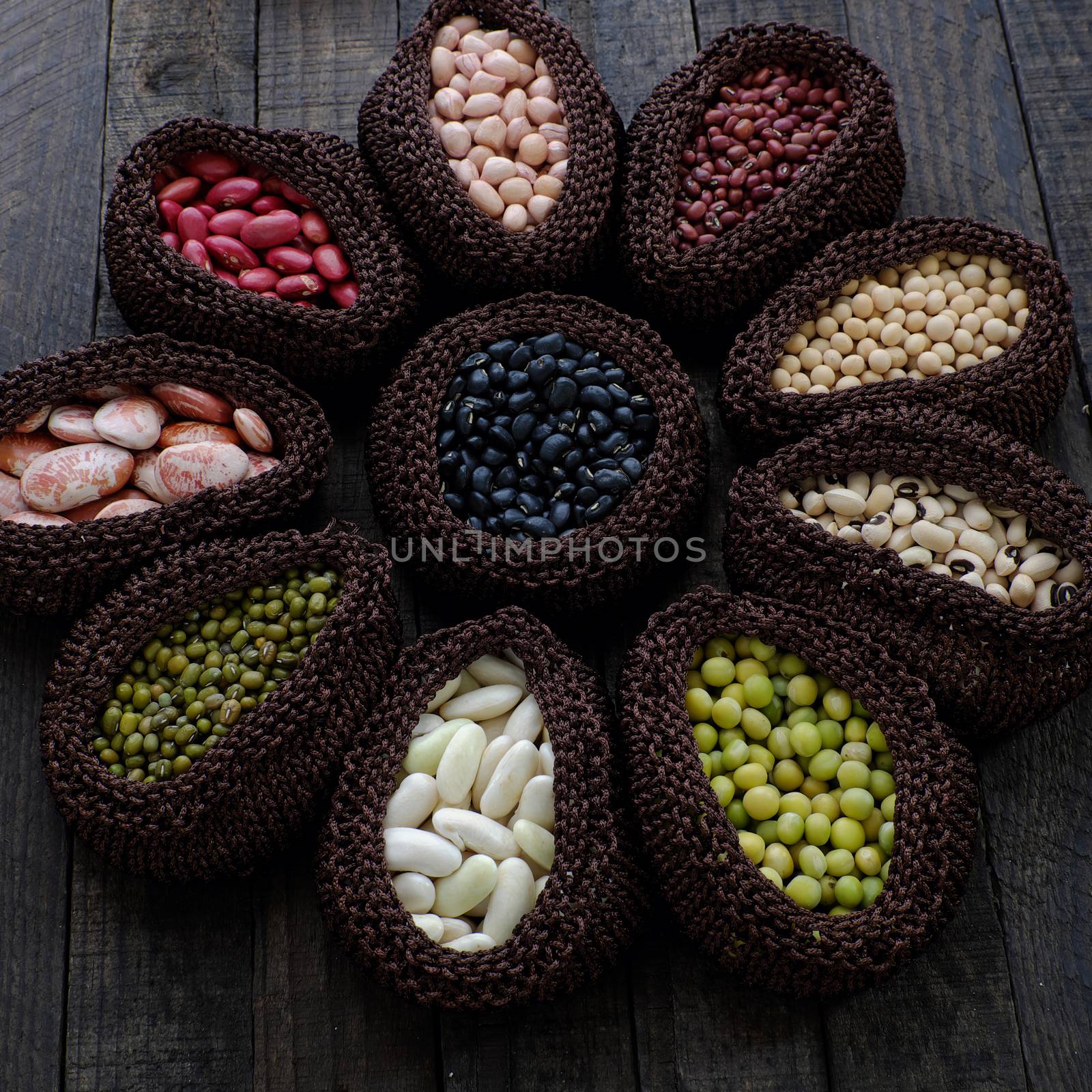 Collection of bean, fiber food make heart health by xuanhuongho