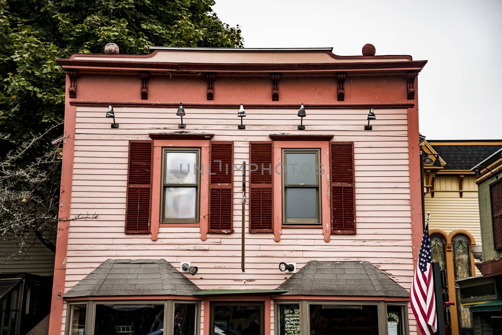 historic building in Bar Harbor, Maine Usa
