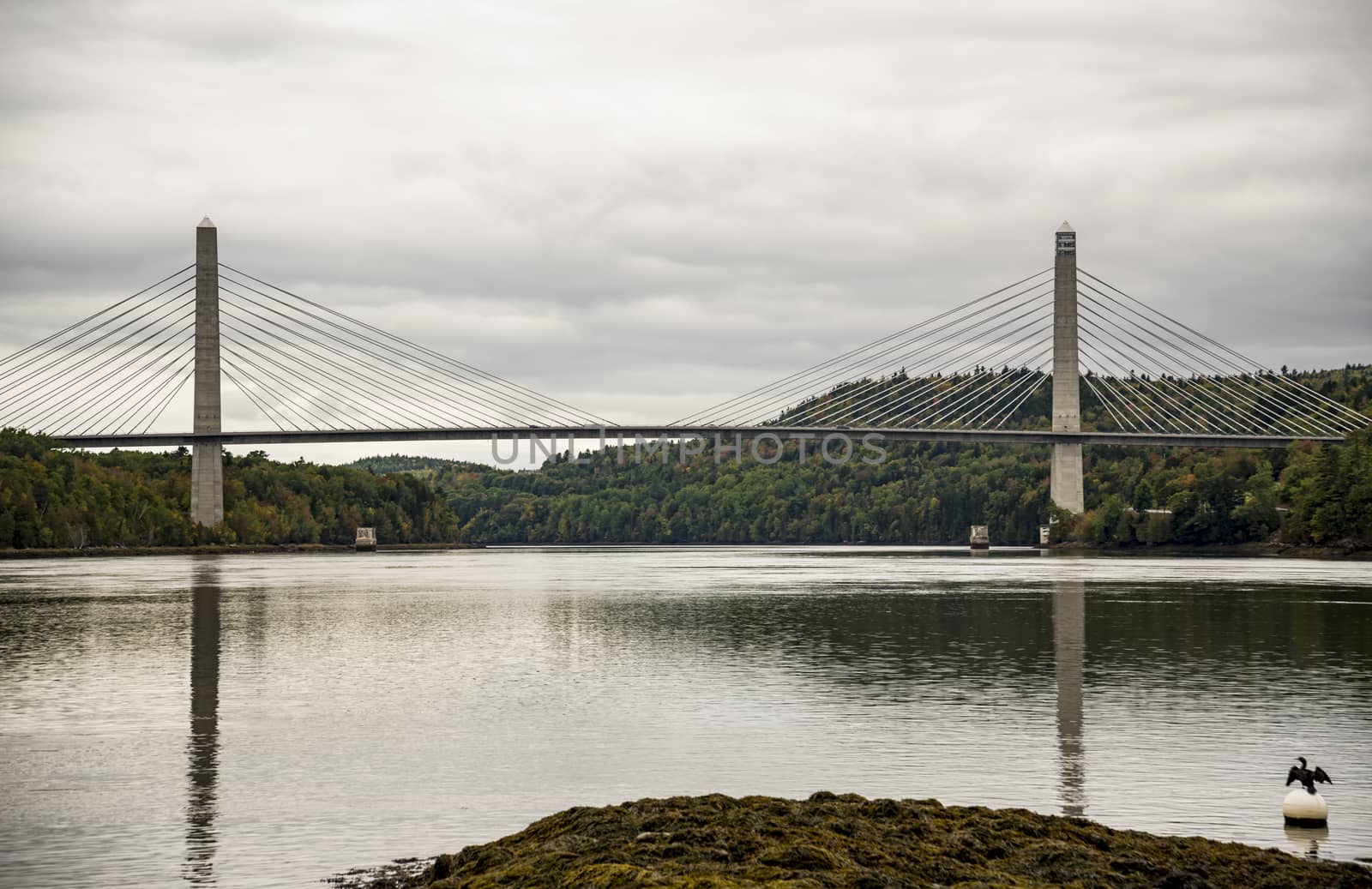 Penobscot Narrows Bridge in North of Maine, USA