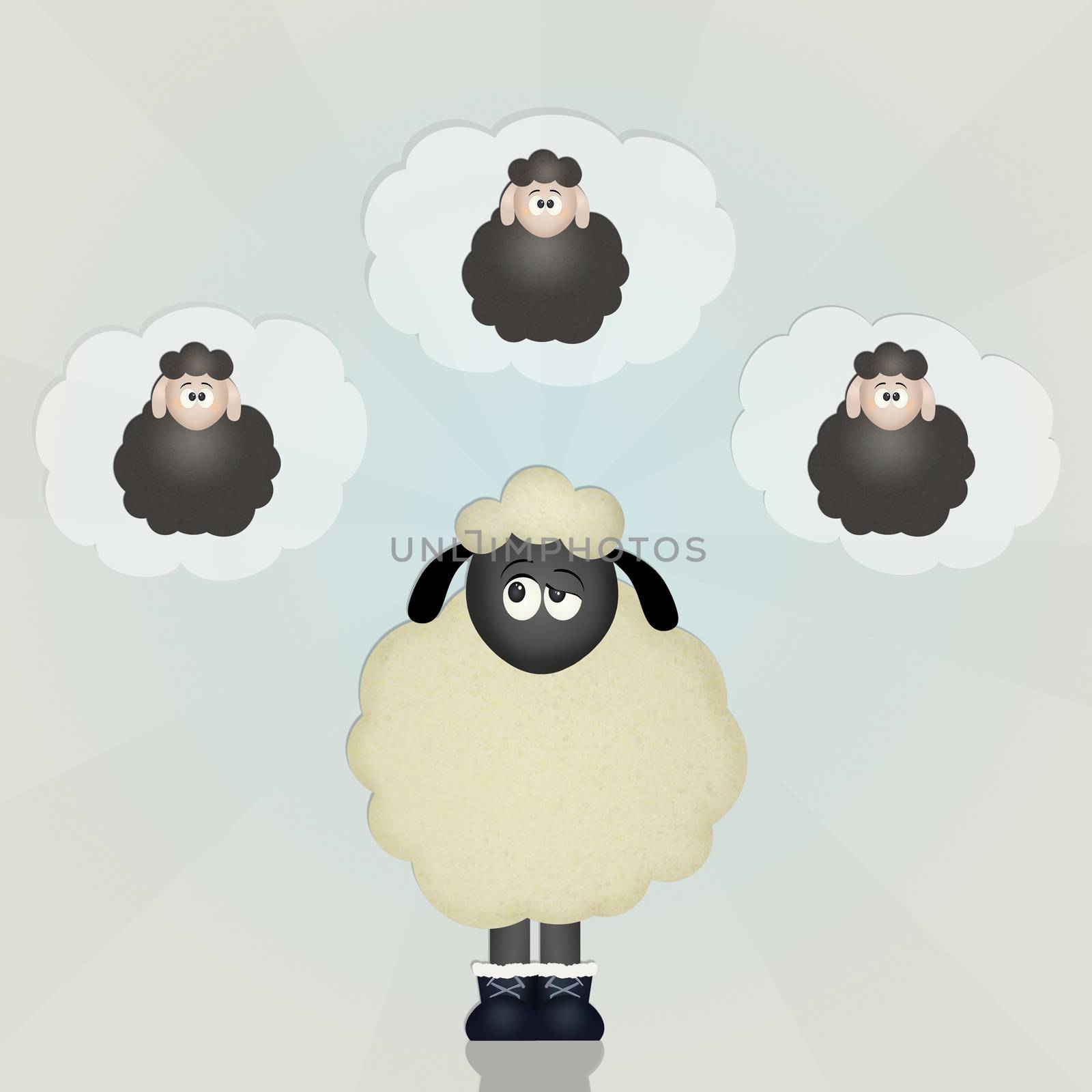 illustration of counting sheep