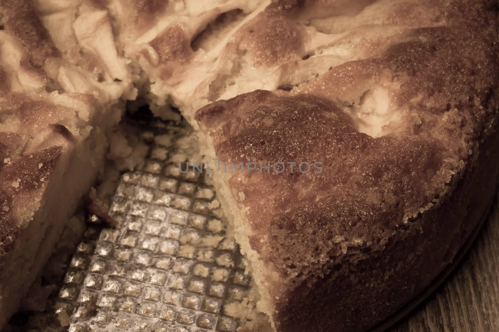 Apple cake and apple fruit