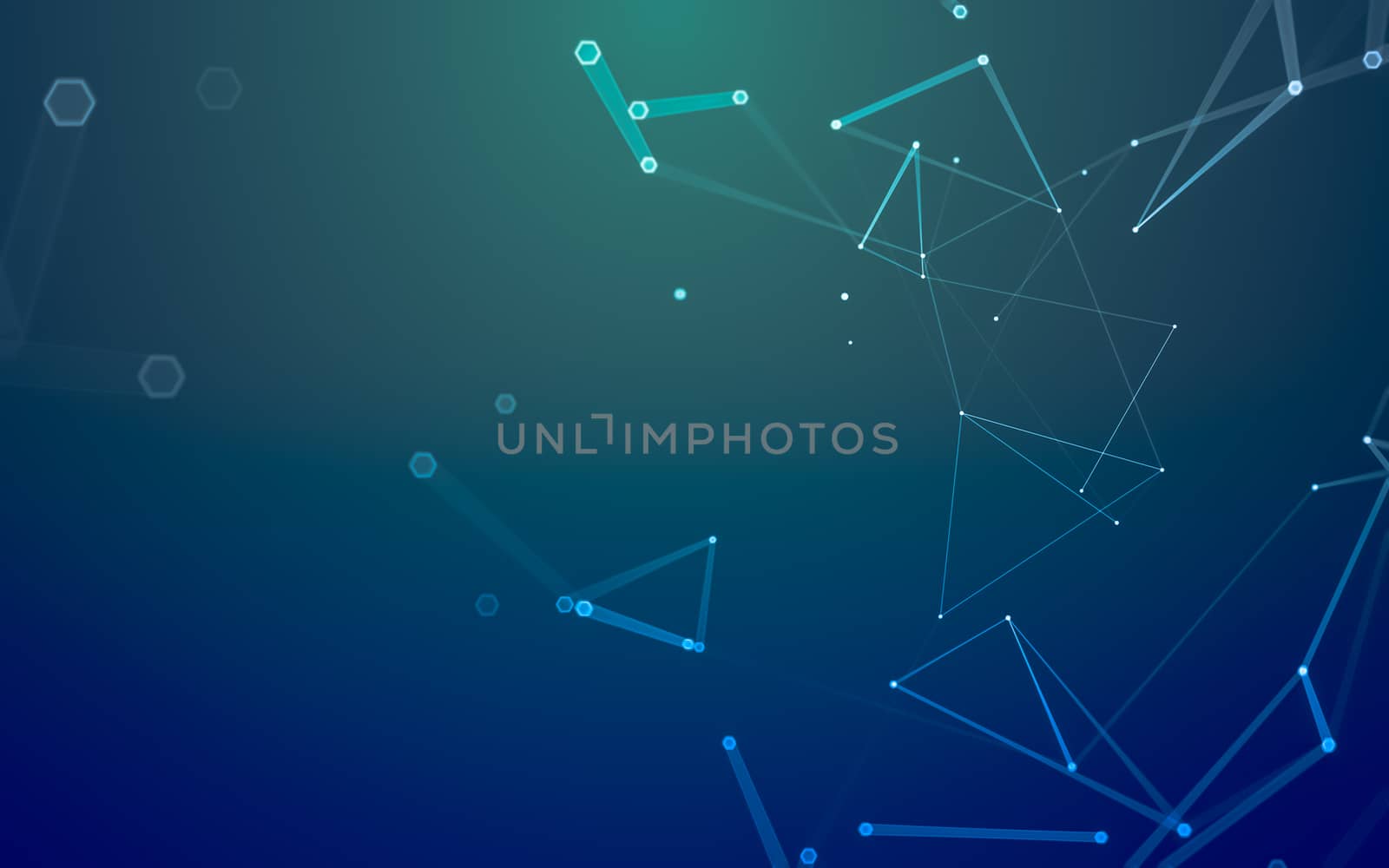 Abstract polygonal space low poly dark background with connecting dots and lines. Connection structure. 3d rendering