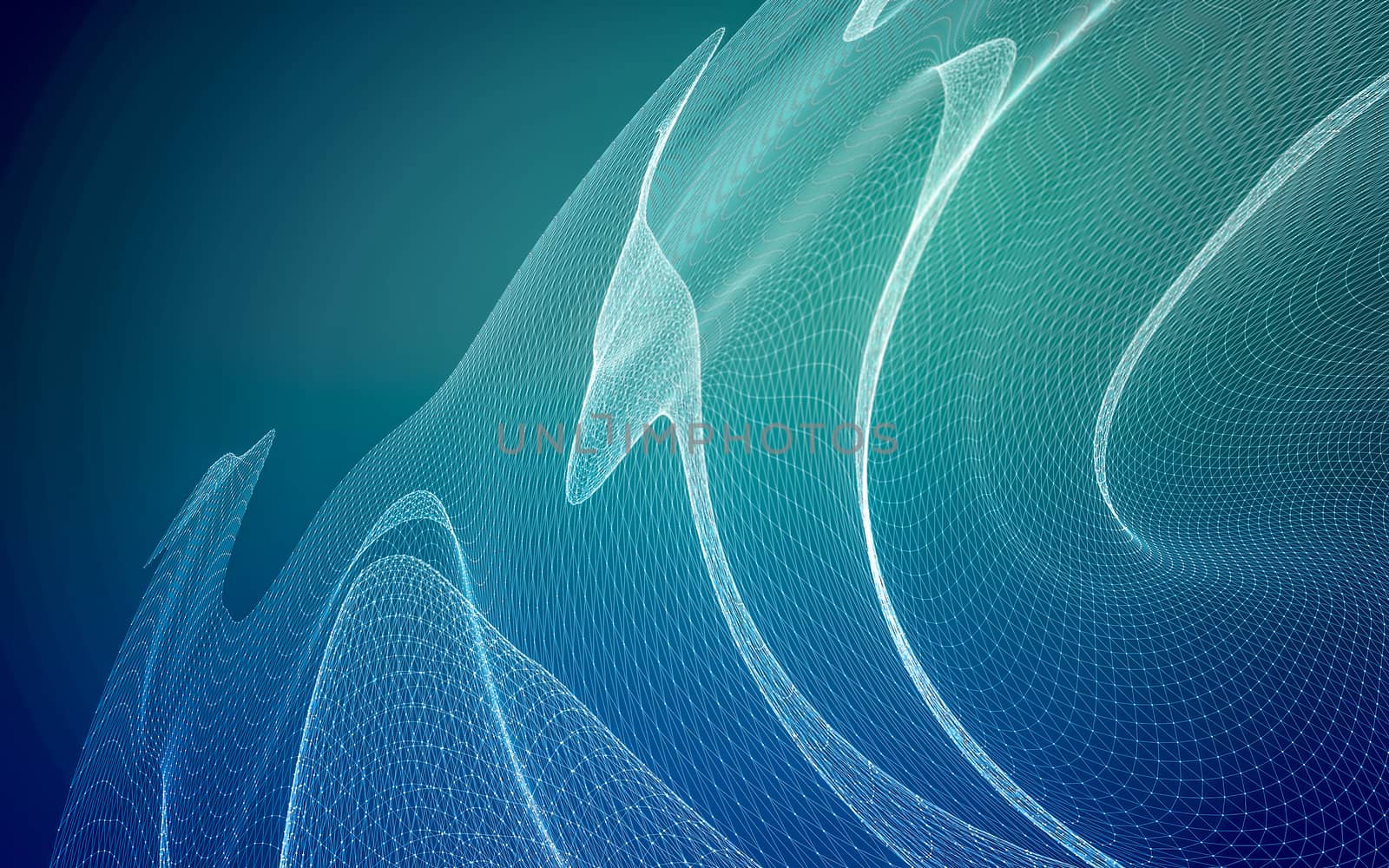 Abstract polygonal space low poly dark background, 3d rendering by teerawit