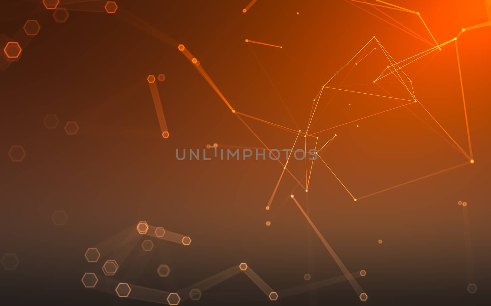 Abstract polygonal space low poly dark background with connecting dots and lines. Connection structure. 3d rendering