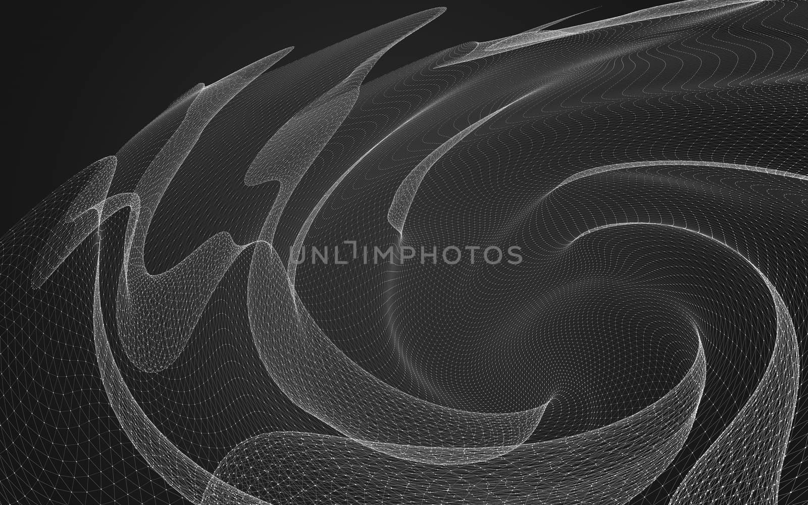 Abstract polygonal space low poly dark background, 3d rendering by teerawit