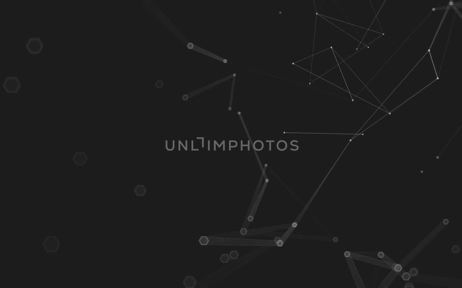 Abstract polygonal space low poly dark background, 3d rendering by teerawit