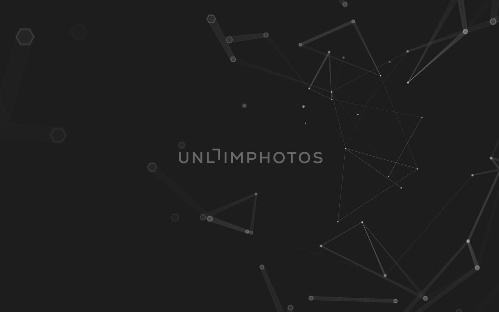 Abstract polygonal space low poly dark background with connecting dots and lines. Connection structure. 3d rendering