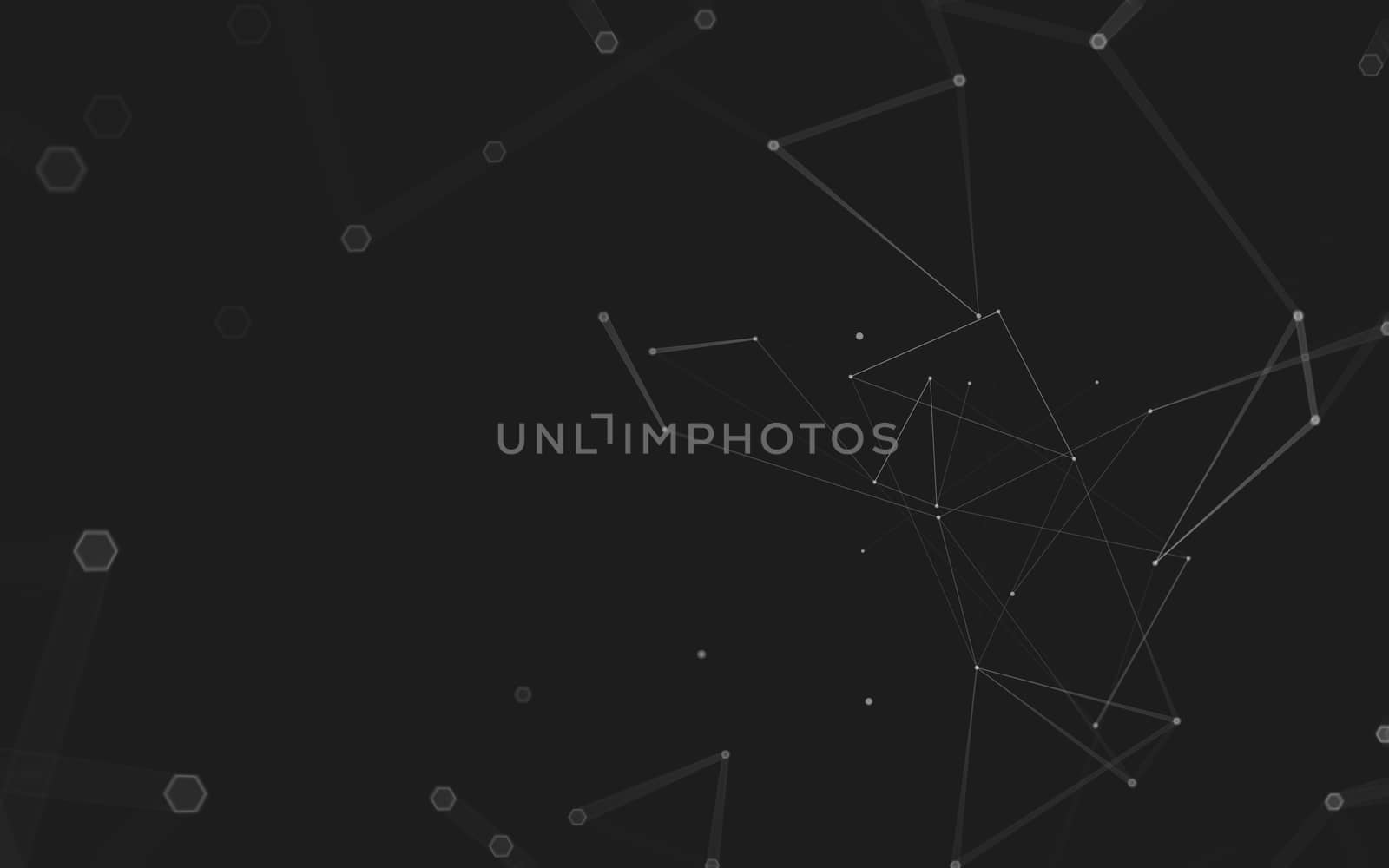 Abstract polygonal space low poly dark background with connecting dots and lines. Connection structure. 3d rendering