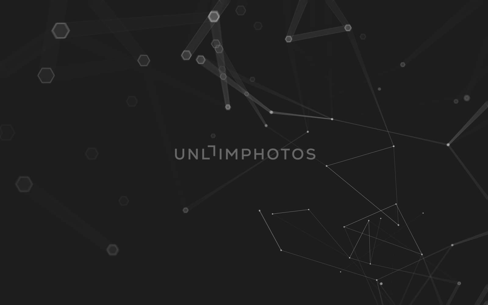 Abstract polygonal space low poly dark background with connecting dots and lines. Connection structure. 3d rendering