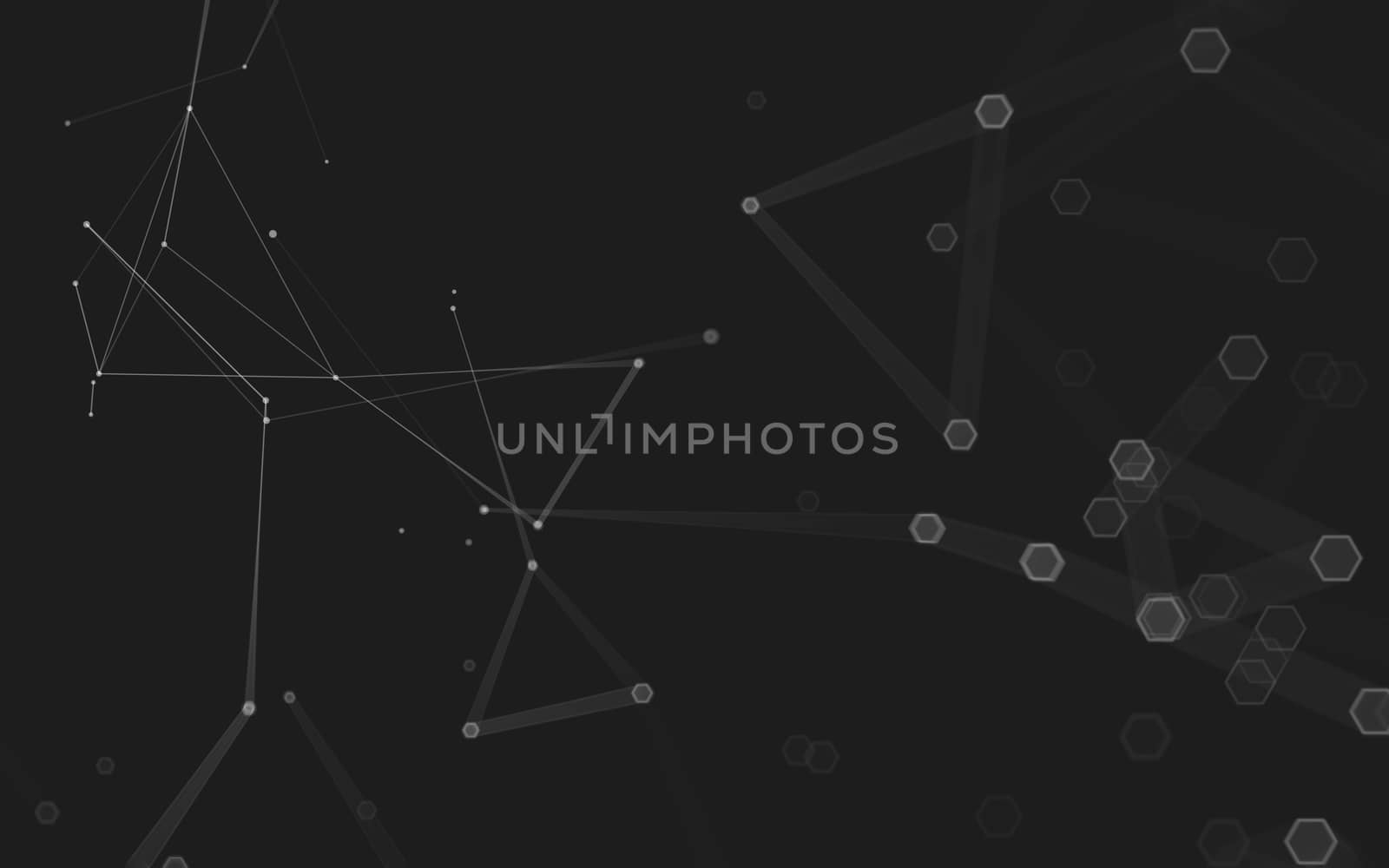 Abstract polygonal space low poly dark background, 3d rendering by teerawit