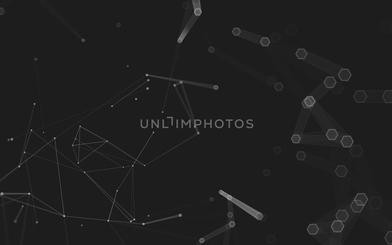 Abstract polygonal space low poly dark background, 3d rendering by teerawit