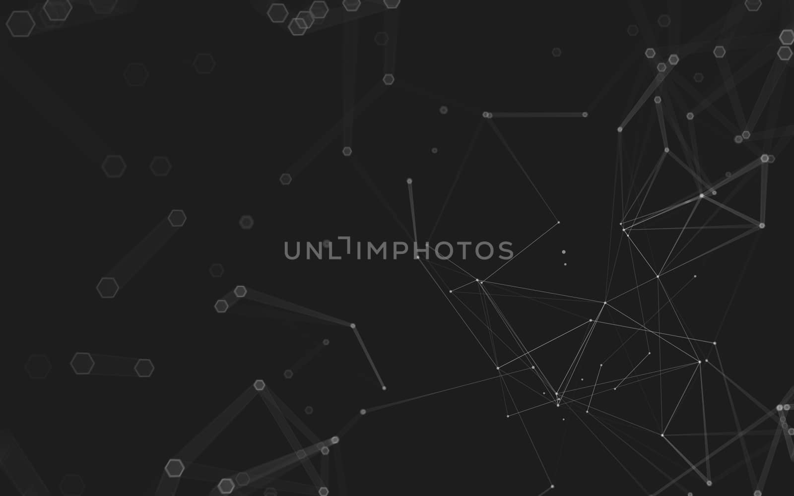 Abstract polygonal space low poly dark background, 3d rendering by teerawit