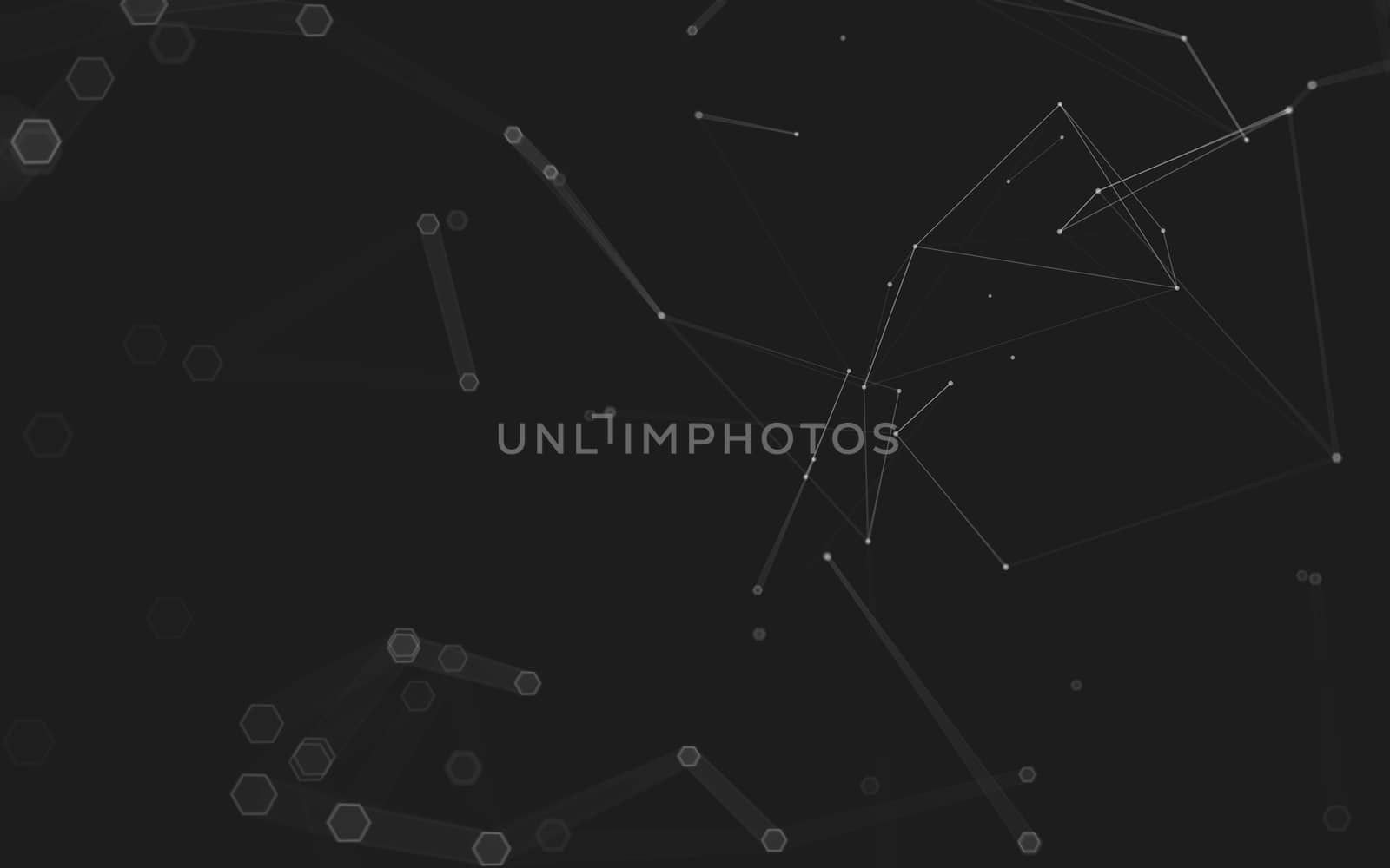 Abstract polygonal space low poly dark background with connecting dots and lines. Connection structure. 3d rendering