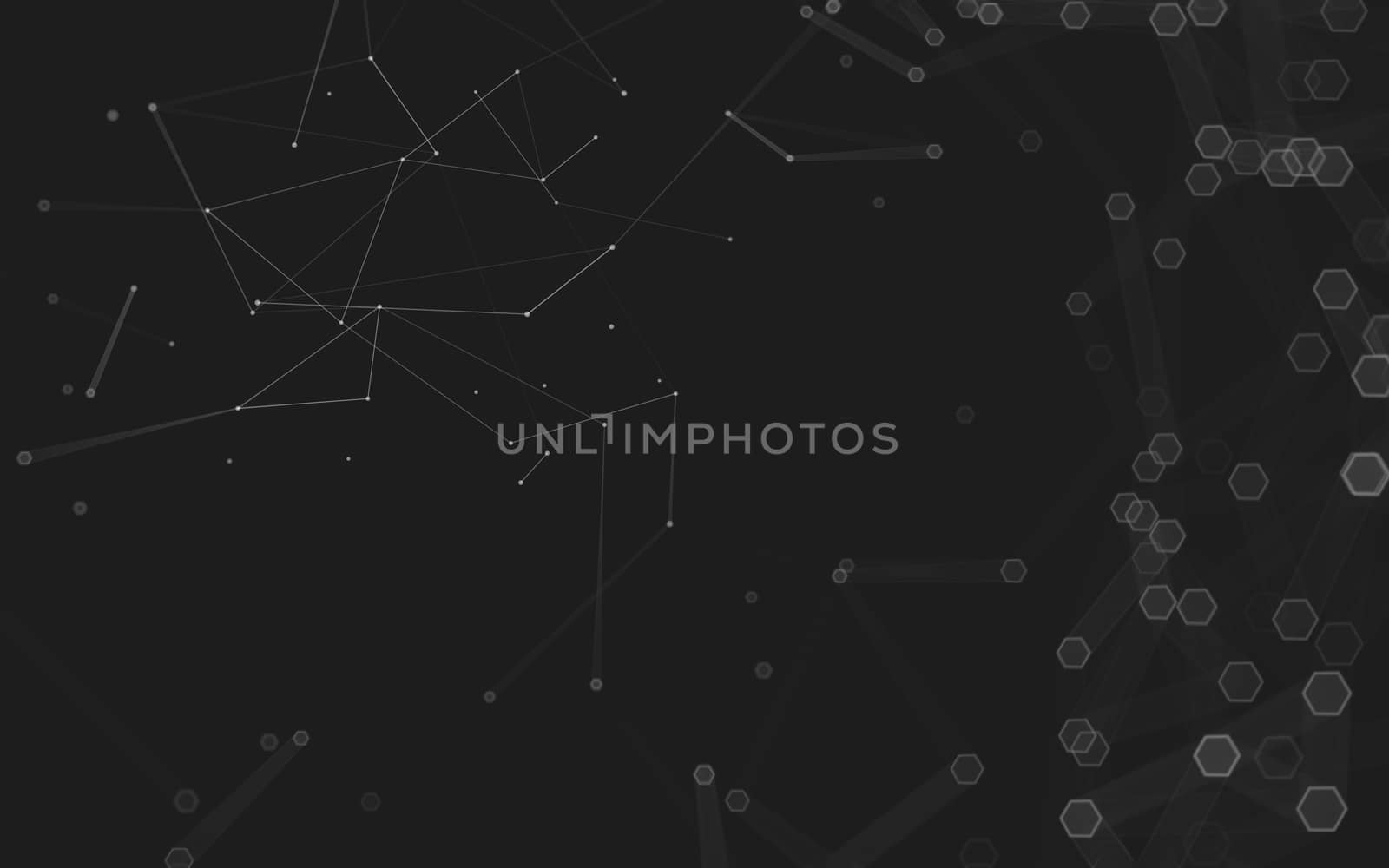 Abstract polygonal space low poly dark background, 3d rendering by teerawit